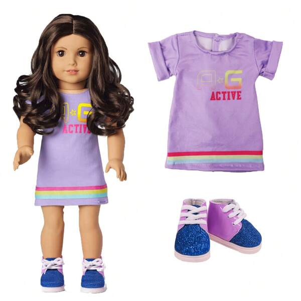 Nuevo conjunto de vestido + zapatos para muñecas de 18 pulgadas Modelo American Girl (muñeca no incluida) / Regalo festivo para niños