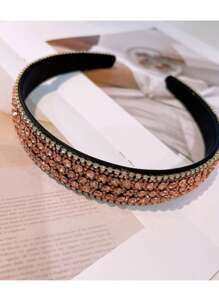 1 pièce Élégant Serre-tête rembourré en velours baroque coréen, Vintage diamant brillant décoré Serre-tête de haute qualité - Convient pour les dames et les filles pour assister à des soirées et des bals, Cadeau de haute qualité exquis pour les amis