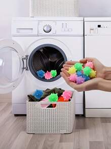 1/4/8/16pcs Reusable Laundry Washing Balls - Fabric Softener For Washing Machine, Anti-Wrinkle, Dirt Removing And Clothing Cleaning, Durable Material, Multiple Colors (Pink, Yellow, Green, Blue) - Suitable For Delicate Fabrics, Enhance Vortex Rotation For Gentle Cleaning, Laundry Room Accessory
