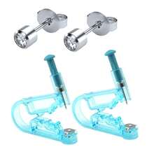 2/6/12PCS Disposable Ear Piercing Gun With Built-In White Diamond Stud Earrings-Self Ear Piercing Tools Set