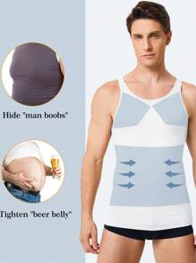 TAILONG 2 Pack Compression Shirt Men Slimming Body Shaper Vest Sleeveless Tank Top Workout Shirts