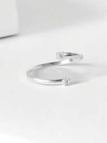 Kit With Two Heart And Zirconia Phalanx Rings And Two Zirconias Silver Plated - Bạc - Xem 11