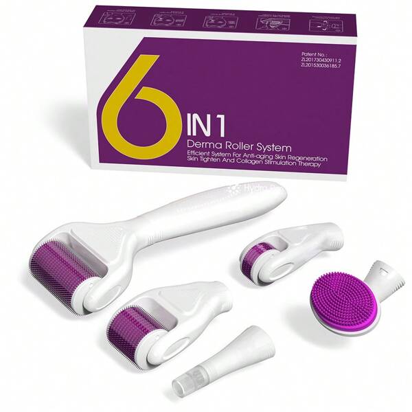 Derma Roller Kit For Skin, Hair, Beard Care, Detachable And Reusable Derma Roller Kit, All-In-One/Non-Detachable 540 Titanium Micro-Needle Roller, Skincare Accessories, Derma Stamp, Face Massager