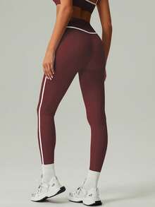 GOSOUER 2 件套 CO Ord 套装春夏女士时尚白色线条瑜伽运动文胸和紧身裤