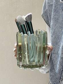 1个韩式ins风齿轮玻璃化妆刷架，壁龛装饰品，化妆刷罐，桌面摆件，办公笔筒，齿轮造型，玻璃材质 - 彩色 - 查看 3