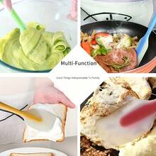 5pcs Large Solid Color Silicone Spatula Set For Stirring Scraping Serving And Flipping Kitchen Baking Tools Multifunctional Solid Color Butter Spat Cake Baking Gadgets - Green - View 4