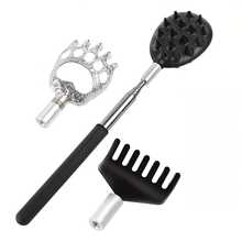 Rascador de espalda telescópico con 3 cabezales de rascado desmontables, rascador de cactus de viaje mini rascador de espalda, regalo del Día del Padre para hombres, rascador de espalda para hombres/padres/mujeres, Gua Sha, drenaje linfático, celulitis, rascadores de espalda, escuela, vuelta al cole, viaje, artículos de viaje, artículos del hogar, spa, herramienta de masaje, masaje, masajeador, spa