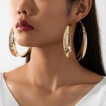 1 paire de boucles d'oreilles à cerceaux d'été mode exagérées et brillantes pour femmes, polyvalentes pour un usage quotidien, festif et assorti