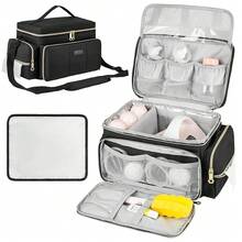 Breast Pump Bag Compatible With Spectra S1 And S2 With Insulated Compartment,Breast Pump Storage Bag With Waterproof Mat For Pumping Essentials,Black,Bag Only - màu đen - Xem 1
