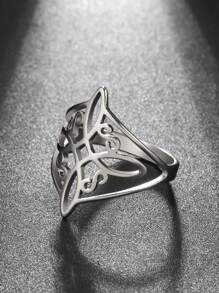 1pc Women Minimalist Stainless Steel Knot Design Ring