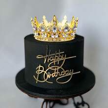 1pc/3pcs Beautiful Crystal 8*4.5CM Crown Cake Decoration Crown Cake Topper For Birthday Party Cake Decorations, Wedding And Birthday Supplies, Home And Party Decorations - Multicolor - View 4