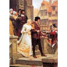 1 Pieza Impresión de arte en lienzo con marco opcional "Accolade por el Caballero Medieval" para decoración de pared de la sala de estar, póster vintage con marco reutilizable