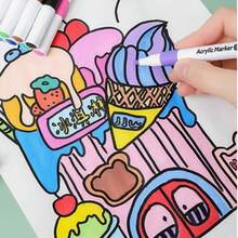 12/18/24/36/48 支丙烯水彩笔套装 - 三角形笔杆，易于抓握，适合绘画、着色和艺术创作 - 适合学校、办公室和学生的完美文具