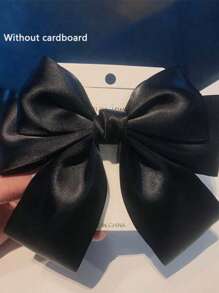 1pc Women Solid Color Silk Ribbon Fashion Bow Hair Clip, Elegant Lady Hair Accessory With Ribbon And Tassel Decor, Ponytail Clip Claw Clips Hair Claws Hair Barrettes