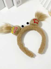1 件可爱卡通丑娃娃头带，毛绒防滑发箍头饰，适合女孩头带发带 - 彩色 - 查看 9