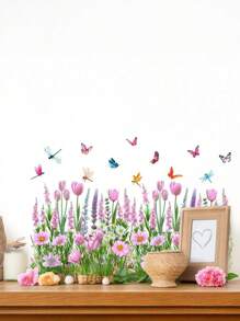 Tulip Blossoms Wall Stickers Decals Colorful Plants Wall Sticker Floral Pendant Wall Decal Art Murals For Classroom Office Living Room Girl Bedroom Room Decor Wall Decor Personalised Stickers