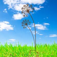 1pc Natural Rusted Metal Garden Stake Decor - Modern Floral Design, Durable Outdoor Rustic Appearance, Suitable For Garden, Patio, Balcony, Planter - Perfect Gift, Garden Decoration