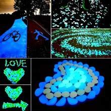 100pcs/Pack (1cm White) Luminous Pebbles, No Electricity Needed, No Radiation, No Odor, Refined Craftsmanship, Suitable For Pathways, Flower Beds, Potted Plants, Home Decor, Park, Water Features, Aquariums, Crafts