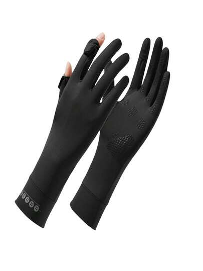 1 par de guantes sin dedos transpirables con protección UV para mujeres, antideslizantes, adecuados para ciclismo, conducción, deportes al aire libre, senderismo, viajes