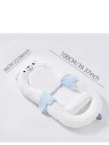 1set Cute Infant Bed Enclosure Set, Newborn Bionic Sleeping Bed Movable Baby Bassinet, Includes Incline Mattress