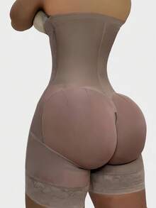 1 pieza Pantalones cortos moldeadores de cintura alta, Shapewear, Control de abdomen, Pantalones cortos moldeadores, Adecuado para múltiples ocasiones y deportes - Óxido marrón - Ver 3