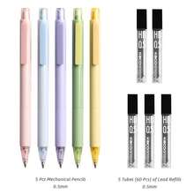 1pc Macaron Color 0.5mm Mechanical Pencil (Kaco Or Kacogreen Randomly Shipped, Updated Logo Version), Black, Back To School Student Stationery Supplies - Multicolor - View 3