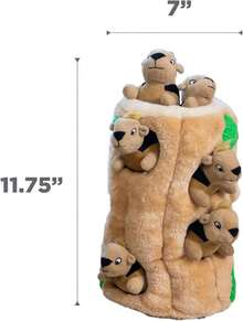 Outward Hound Hide A Birthday Cake, Plush Puzzle Birthday Themed Dog Toy - 松鼠 - 查看 7
