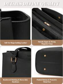 NEWHEY 女士笔记本电脑手提包 15.6 英寸防水皮革电脑包 适合商务办公