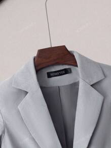 HOMEYEE Blazer de manga larga elegante y retro, chaqueta informal de traje de negocios para dama de oficina, para primavera, verano, otoño e invierno