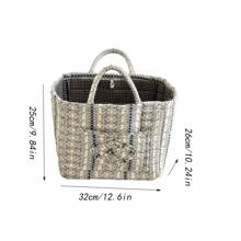 Cesta de almacenamiento suave con estampado de flores y vides, cesto de ropa rectangular con asa, de uso diario en el hogar para mujeres, para todo el año