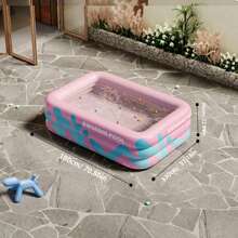 Piscina inflável de 1 peça, piscina dobrável para casa/quintal, piscina de praia ao ar livre, piscina de banho interna, disponível em rosa e azul