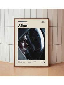 Áp phích phim cổ điển Alien 1979 - Ridley Scott American Cinema Minimalist Midcentury Wall Art Print - Trang trí nhà Tranh vải Canvas Poster và tranh in Hình ảnh nghệ thuật treo tường để trang trí phòng khách Khung tùy chọn - Nhiều màu - Xem 1