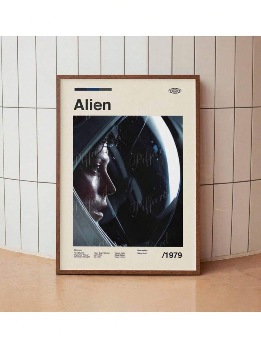 Áp phích phim cổ điển Alien 1979 - Ridley Scott American Cinema Minimalist Midcentury Wall Art Print - Trang trí nhà Tranh vải Canvas Poster và tranh in Hình ảnh nghệ thuật treo tường để trang trí phòng khách Khung tùy chọn - Nhiều màu - Xem 1
