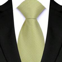 GOADAFOO Corbata de moda de 8 cm de ancho para hombre, de color verde con rayas, flores, cuadros y puntos. Corbata tejida jacquard para novio, negocios, boda y fiesta