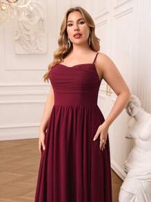 Vestido de noche elegante de gasa plisada borgoña de AOSHABABI en talla grande, adecuado para todas las ocasiones formales, galas, invitados de boda, festivales de música, fiestas festivas, bailes de graduación, fiestas de cócteles, citas, vacaciones y vestidos de dama de honor, vestido de fiesta, vestido de novia