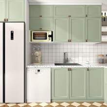 ucdfi لفة ورق حائط لاصق قابل للإزالة ذو لون أخضر ثابت للديكور المنزلي، ورق حائط أخضر داكن ذاتي اللصق، للاستخدام في ديكور الحمام وغرف النوم والخزائن والأدراج وبطانة الرفوف، لفات ورق حائط لاصق قابل للإزالة - أخضر فاتح - مشاهدة 3