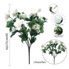 4 Realistic Artificial Flowers - UV Resistant Fabric Bouquet, Suitable For Indoor And Outdoor Decoration, Perfect For Potted Plants, Porch, Terrace, Balcony, Garden, Courtyard - No Container Required, Artificial Outdoor Flowers