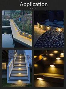 4 piezas Luces decorativas solares para exterior, 1 LED luz cálida, luces de cubierta - Carcasa negra, luces de pared, luces solares para jardín valla, luces solares para patio y escaleras, regalo para Halloween, Navidad y Acción de Gracias