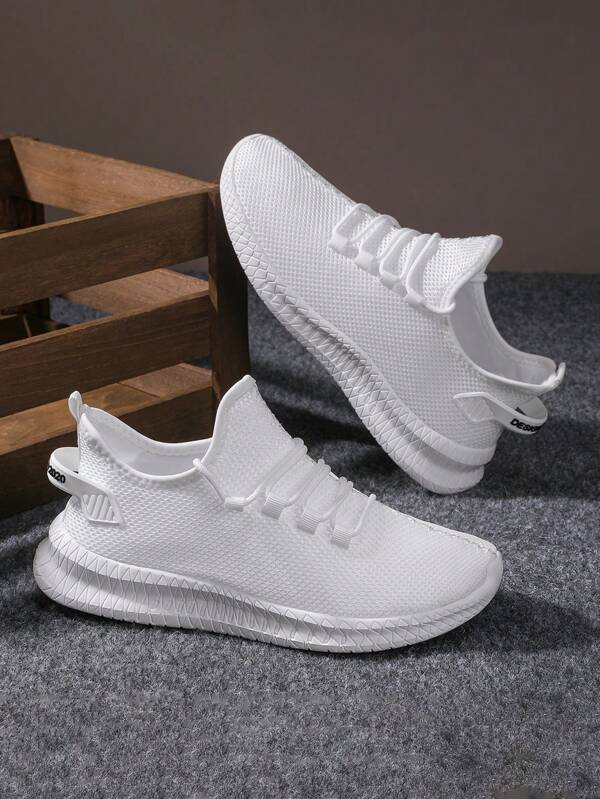 Men's Shoes & Unisex Shoes Size 39-48 Plus Size Men's Fashion Sneakers, Summer New Hollow Breathable Slip-On Lightweight Non-Slip Sports Casual Mesh Running Shoes, Men's Comfortable Lightweight Non-Slip Sports Shoes Suitable For Casual, Outdoor, Daily Commute, Work, Party, Halloween, Campus, Student, Teacher, Youth, Middle-Aged, Travel, Lace-Up Flat Shoes