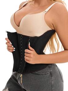 1 pièce de ceinture de contrôle de la taille, ceinture de compression double couche pour femmes, ceinture de mise en forme de la taille avec fermeture éclair