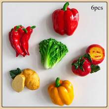 1pc/3pcs/4pcs/5pcs/5pcs-1/6pcs/6pcs-1/7pcs/8pcs/9pcs/10pcs/10pcs-Style 1/10pcs-2/11pcs New Cartoon Fruit & Vegetable Design Magnetic Resin Refrigerator Stickers, Nature Style Magnetic Refrigerator Stickers, Cute Decorative Piece, Office Desk Decor, Personalized Accessory For Fridge, Whiteboard, Storage Cabinet, Dishwasher, Kitchen Decor, Home Decor, Valentine's Day Gift, Gift For Friends & Family