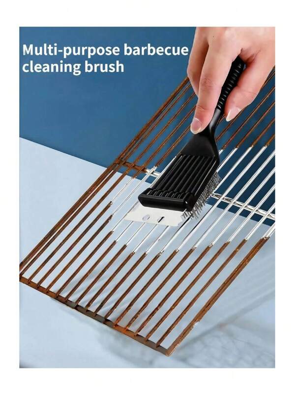 1 Stück Edelstahlbürste zum Reinigen von Grillrosten und Gitter, Küche, Küchenartikel, Reinigung, Küche, Badezimmer, Zuhause, Haushaltszubehör
