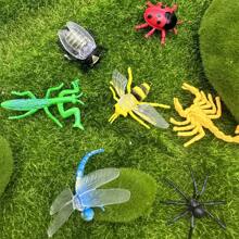 24pcs Realistic PVC Insect Model Toys, Simulation Archaeologic Digging Joke Soft Rubber Animal Butterfly Bee Specimen Decoration Stress Relief Toys