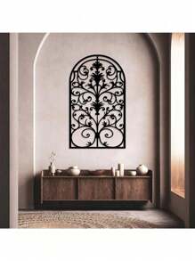 CIFbuy 1pc Ornate Metal Window Frame & Arch Wall Sculpture - Rustic Baroque Style Gothic Decor For Living Room, Creates Stunning Cathedral-Inspired Accent Wall,Suitable For Modern Home Decor, Home Decoration, Room Decor, Bedroom Decor