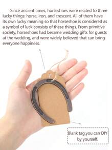 18 pièces Pendentifs Vintage Fer à Cheval Porte-Bonheur, Cadeaux d'Invités de Mariage, Fers à Cheval Décoratifs en Métal avec Étiquette en Papier Kraft et Ruban, Cadeaux Rustiques de Fers à Cheval pour Décoration de Fête de Mariage, Cadeaux et Faveurs de Mariage pour Invités, Enterrement de Vie de Jeune Fille