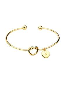 1 Piece European And American Fashion Minimalist Art Design Gold Silver Rose Gold Pendant Letter Bracelet, Suitable For Women's Daily Outings. There May Be Slight Color Differences, Please Refer To The Actual Received Product For Accuracy.The Material Of The Product Is Zinc Alloy. (Due To The Thinness Of The Product Itself, The Bracelets Are Prone To Cracking . Please Purchase With Caution When Placing An Order.)