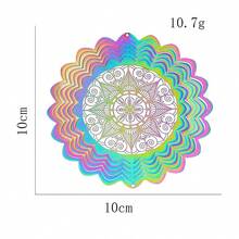 3.9inch Wind Spinner 3D Whirligigs Rainbow Mandala Hanging Wind Chimes Sun Catcher Illusion Magical Garden Yard Decor Bird Deterrent Room Decor Bedroom Decor Home Decor Wall Decor