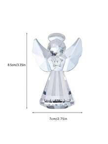 1 pieza Estatua decorativa de ángel de cristal, estatua de ángel de colección de vidrio, elegante decoración de ángel como regalo para mujeres - 1 pieza transparente - Ver 3