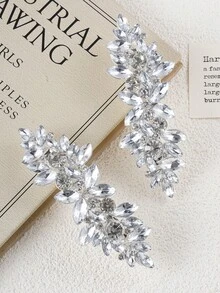 1 Stück/2 Stück Strass Blume Haarspangen, eleganter Prinzessinnenstil Braut Brautjungfer Hochzeit Haarzubehör, geeignet für Dutt, Date, Party, Hochzeit, Haarklammern, Haarspangen, Haarclips, Urlaubsoutfits Frau