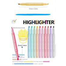 Juego de 6 piezas/12 piezas/24 piezas de bolígrafos fluorescentes de doble cabeza, marcadores fluorescentes de colores para resaltar, dibujar y volver a la escuela